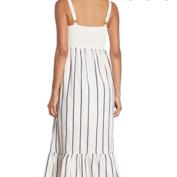 Melloday Embroidered Stripe Midi Dress Sz M Great Condition - Picture 2 of 10